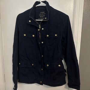 J.Crew Downtown relaxed boyfriend field jacket navy blue size XS Women's(038)